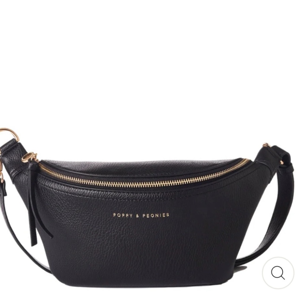 Poppy and Peonies side kick bag black